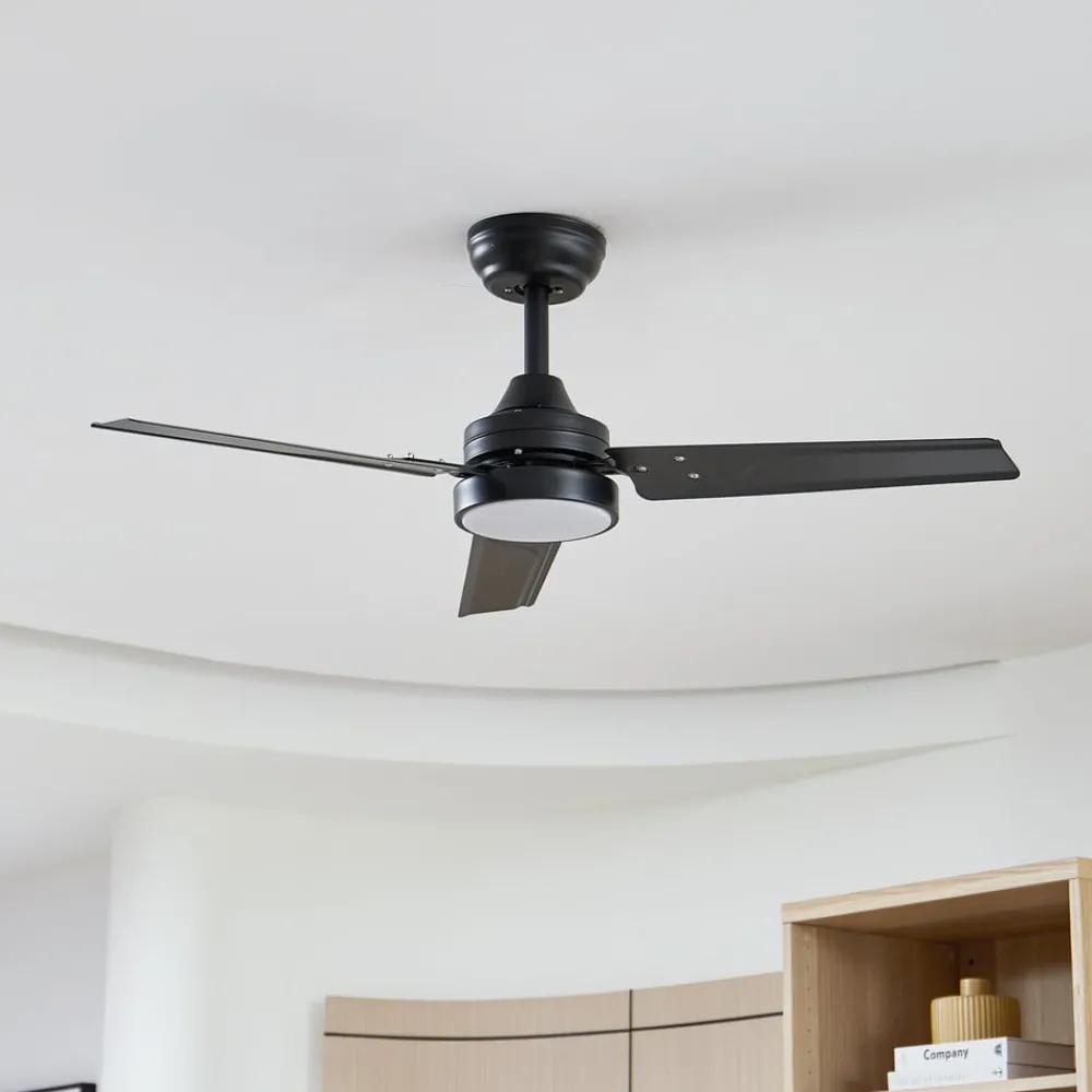 Lindby Loftventilatorer > LED-loftventilator Aerallo, sort, CCT, støjsvag