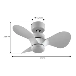 Lindby Loftventilatorer > LED-loftventilator Enon, hvid, DC-motor, støjsvag