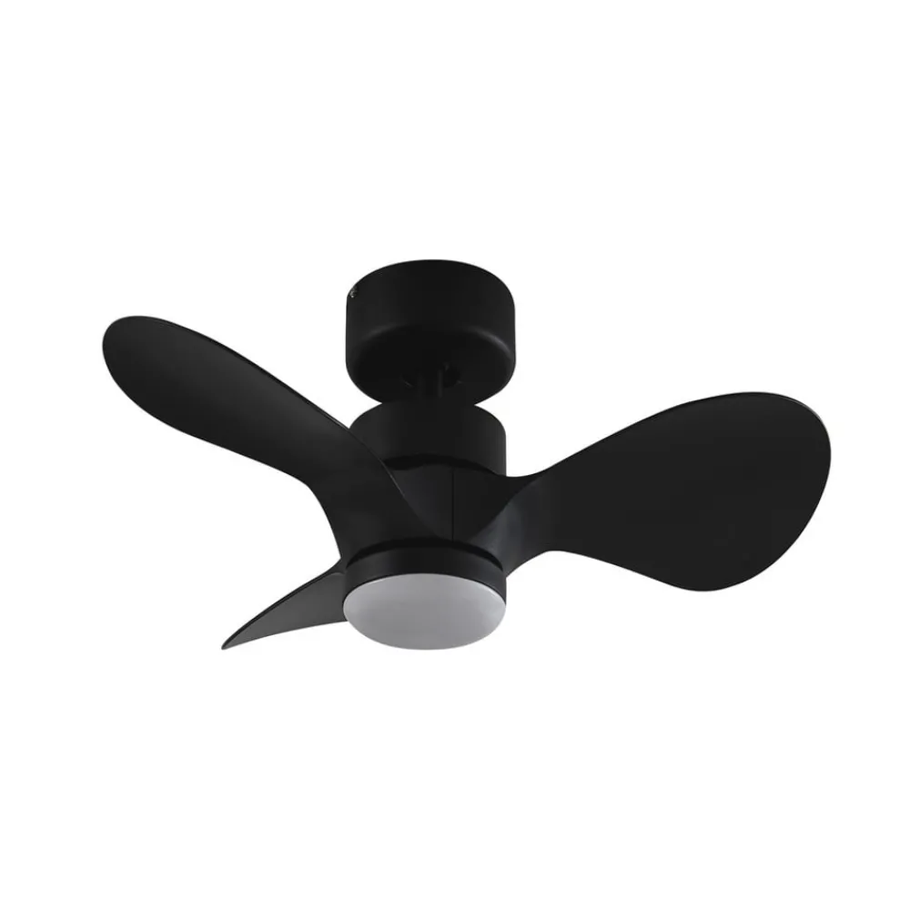 Loftventilatorer ^ Lindby LED-loftventilator Enon, sort, DC-motor, støjsvag