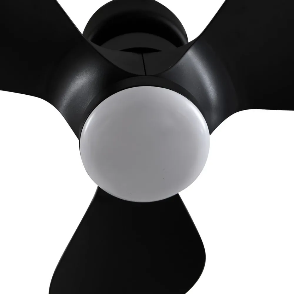 Loftventilatorer ^ Lindby LED-loftventilator Enon, sort, DC-motor, støjsvag
