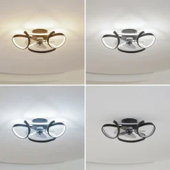 Lindby Loftventilatorer > LED-loftventilator Lomata, sort, støjsvag, Ø 23 cm