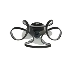 Lindby Loftventilatorer > LED-loftventilator Lomata, sort, støjsvag, Ø 23 cm