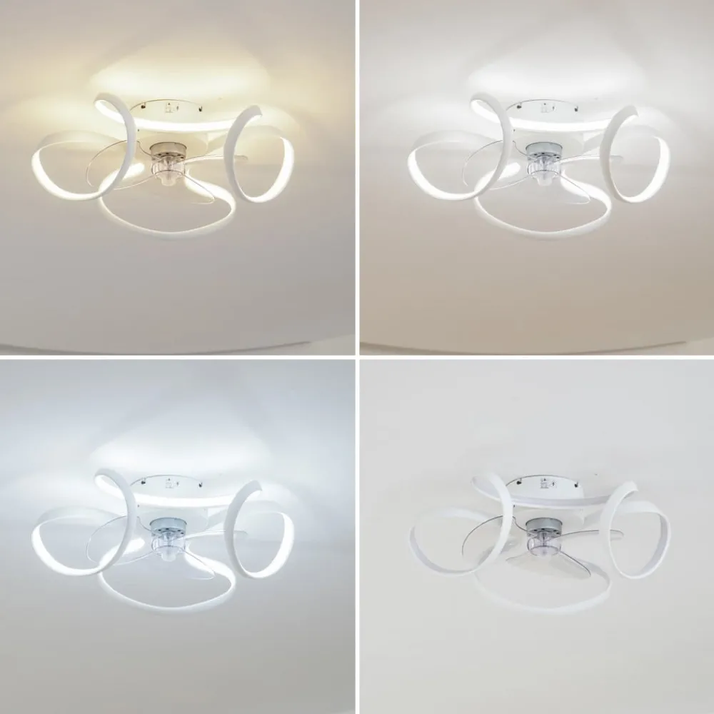 Lindby Loftventilatorer > LED-loftventilator Lomata, hvid, støjsvag, Ø 23 cm
