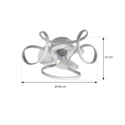 Lindby Loftventilatorer > LED-loftventilator Lomata, hvid, støjsvag, Ø 23 cm