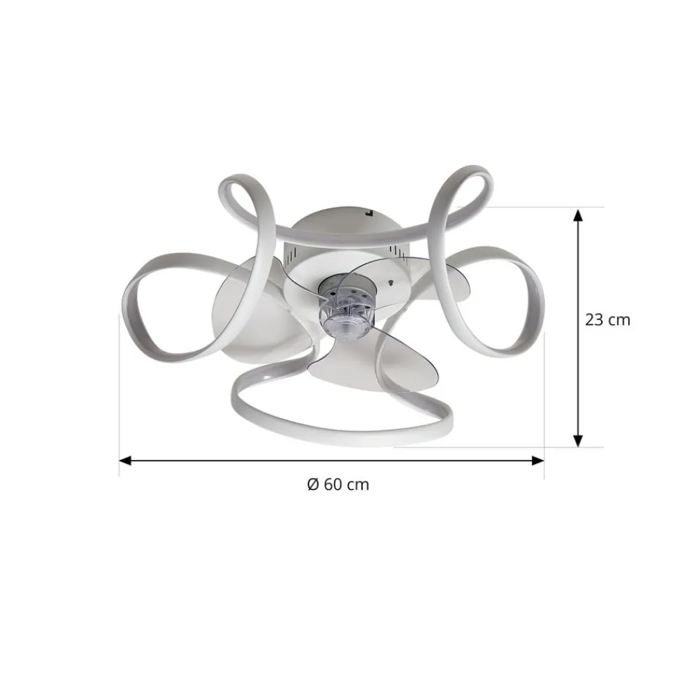 Lindby Loftventilatorer > LED-loftventilator Lomata, hvid, støjsvag, Ø 23 cm