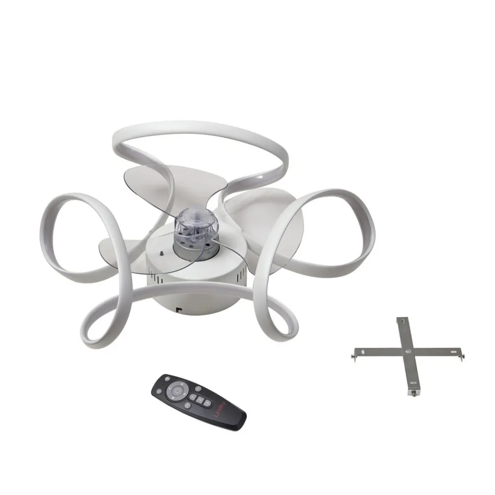 Lindby Loftventilatorer > LED-loftventilator Lomata, hvid, støjsvag, Ø 23 cm