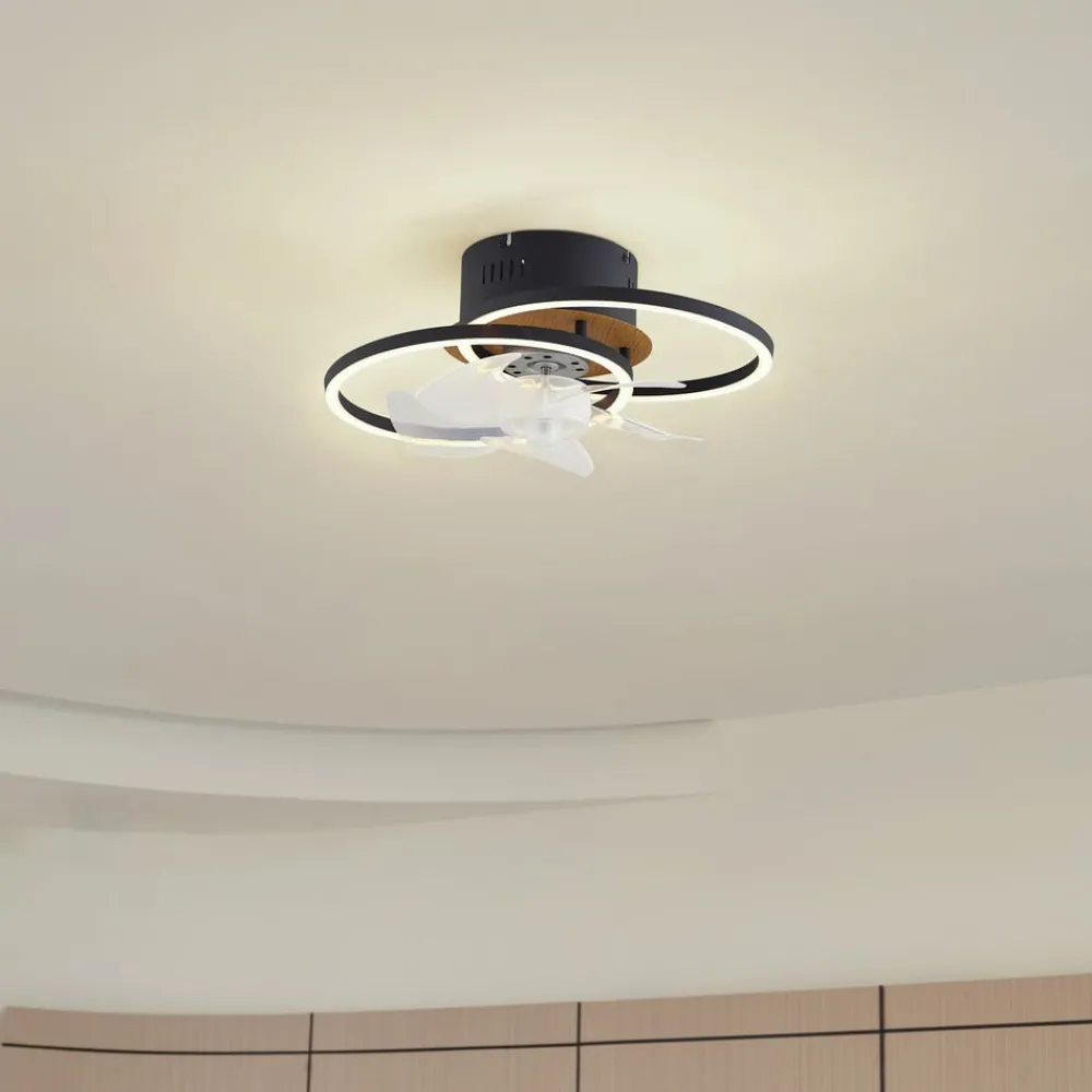 Lindby Loftventilatorer > LED-loftventilator Lomana, sort, støjsvag, CCT