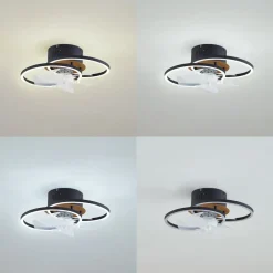 Lindby Loftventilatorer > LED-loftventilator Lomana, sort, støjsvag, CCT