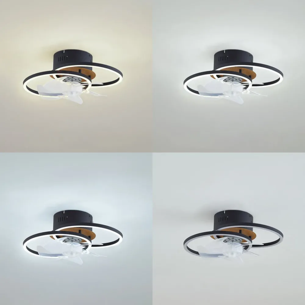 Lindby Loftventilatorer > LED-loftventilator Lomana, sort, støjsvag, CCT