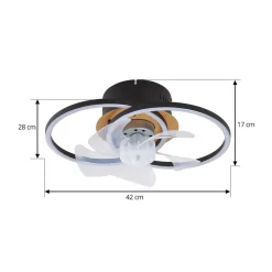 Lindby Loftventilatorer > LED-loftventilator Lomana, sort, støjsvag, CCT