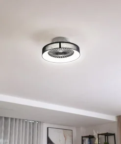Lindby Loftventilatorer > LED-loftventilator Mace, sort, støjsvag, Ø 47 cm