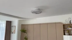 Loftventilatorer ^ Lindby LED-loftventilator Mamuti, sølv, støjsvag, Ø 55 cm