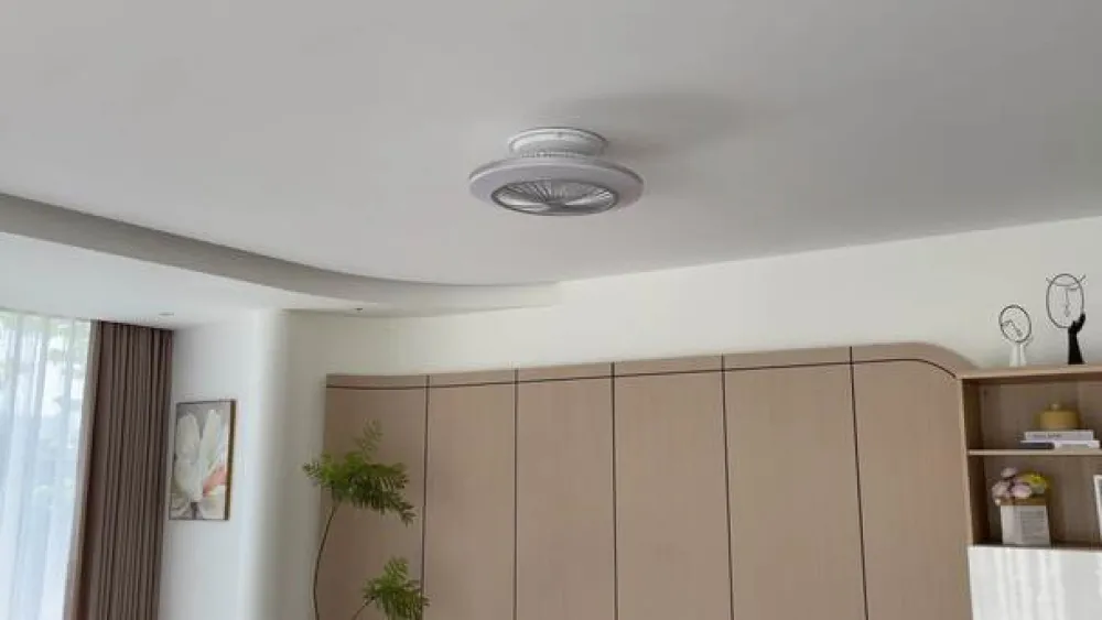 Loftventilatorer ^ Lindby LED-loftventilator Mamuti, sølv, støjsvag, Ø 55 cm