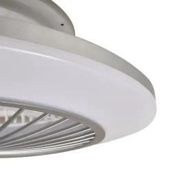 Loftventilatorer ^ Lindby LED-loftventilator Mamuti, sølv, støjsvag, Ø 55 cm