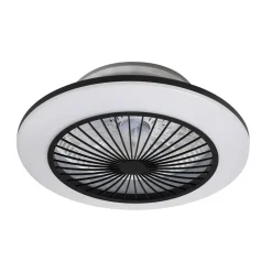 Loftventilatorer ^ Lindby LED-loftventilator Mamuti, sort, støjsvag, Ø 55 cm