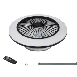 Loftventilatorer ^ Lindby LED-loftventilator Mamuti, sort, støjsvag, Ø 55 cm