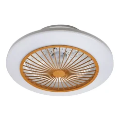 Loftventilatorer ^ Lindby LED-loftventilator Mamuti, træfarvet, støjsvag, 55 cm