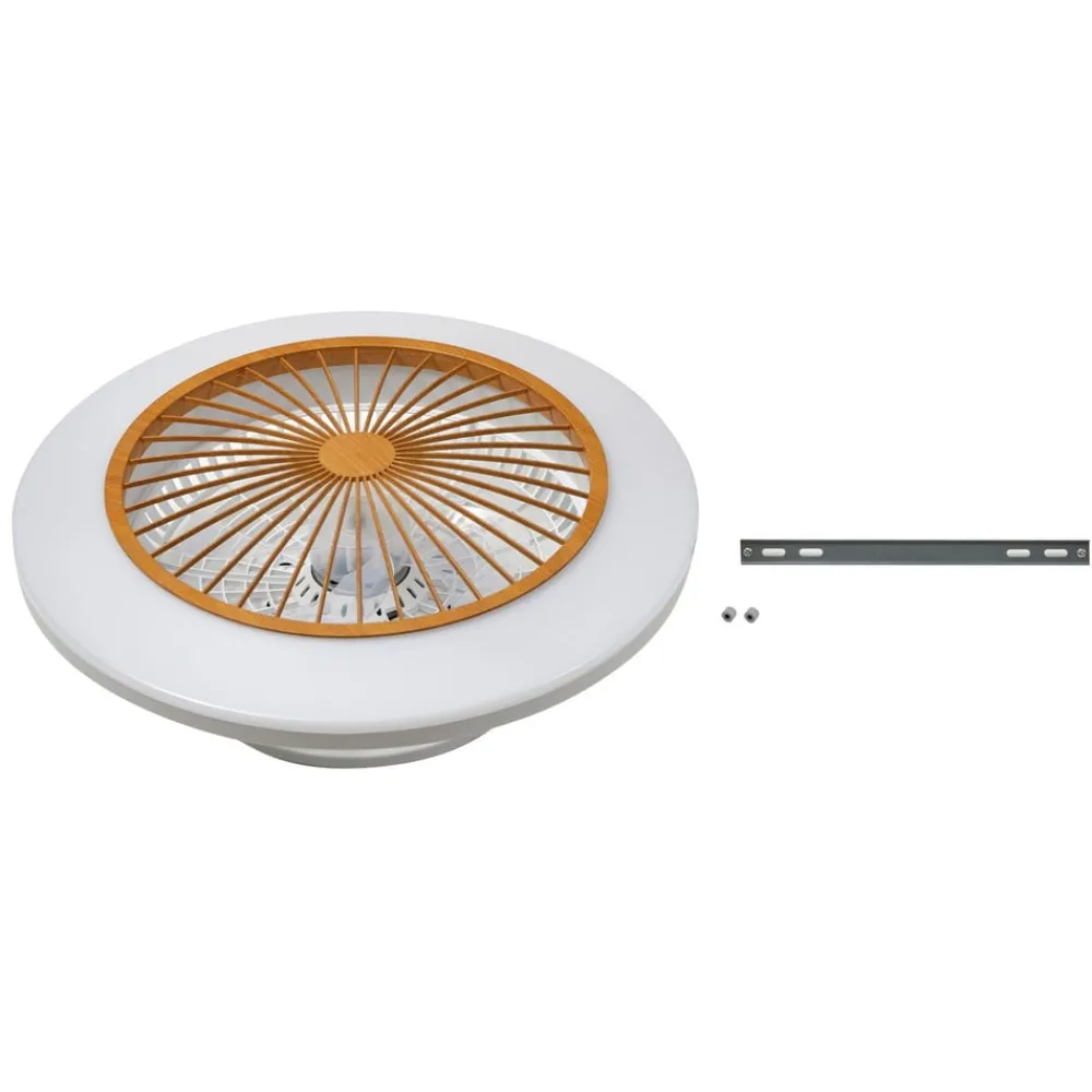 Loftventilatorer ^ Lindby LED-loftventilator Mamuti, træfarvet, støjsvag, 55 cm