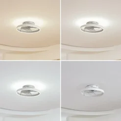 Lindby Loftventilatorer > LED-loftventilator Momitu, hvid, aluminium, Ø 50 cm