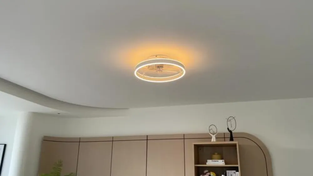 Lindby Loftventilatorer > LED-loftventilator Momitu, hvid, aluminium, Ø 50 cm