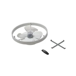 Lindby Loftventilatorer > LED-loftventilator Momitu, hvid, aluminium, Ø 50 cm