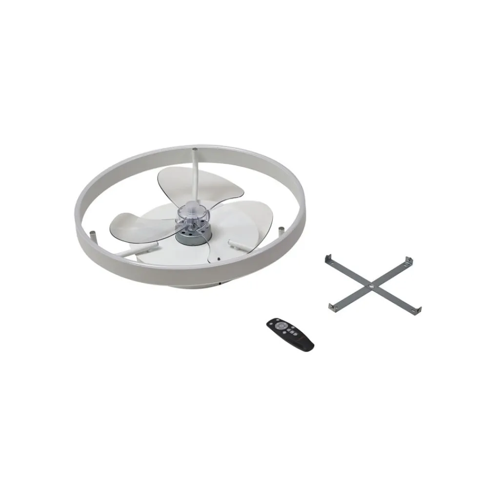 Lindby Loftventilatorer > LED-loftventilator Momitu, hvid, aluminium, Ø 50 cm