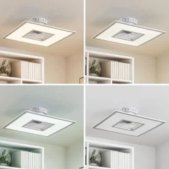 Lindby Loftventilatorer > LED-loftventilator Romea, kantet, DC, støjsvag, 60 cm