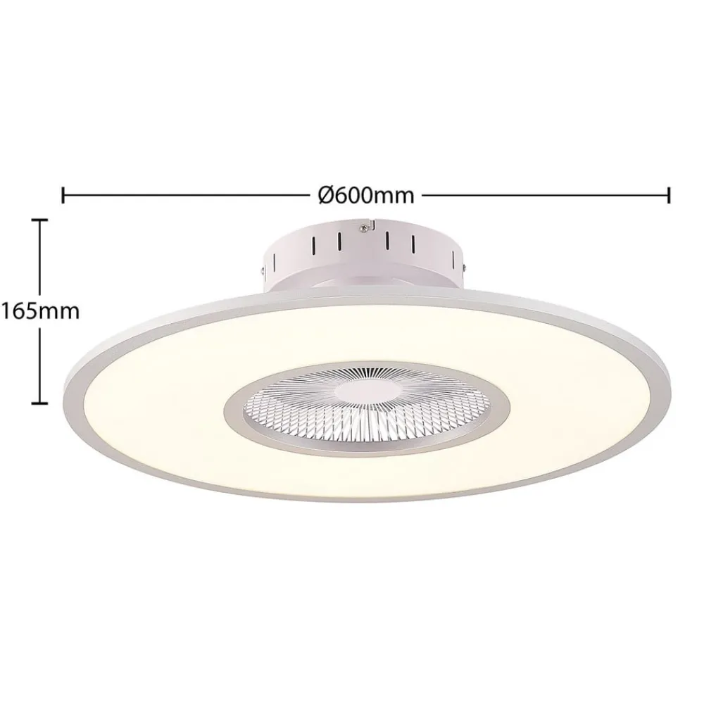 Loftventilatorer ^ Lindby LED-loftventilator Romea, rund, DC, støjsvag, 60 cm