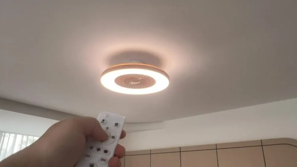 Lindby Loftventilatorer > LED-loftventilator Teleo, Ø 58 cm, træfarvet, CCT