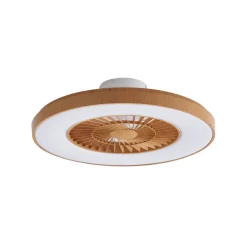 Lindby Loftventilatorer > LED-loftventilator Teleo, Ø 58 cm, træfarvet, CCT