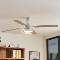 Lindby Loftventilatorer > LED-loftventilator Tedric, hvid, støjsvag, Ø 133 cm