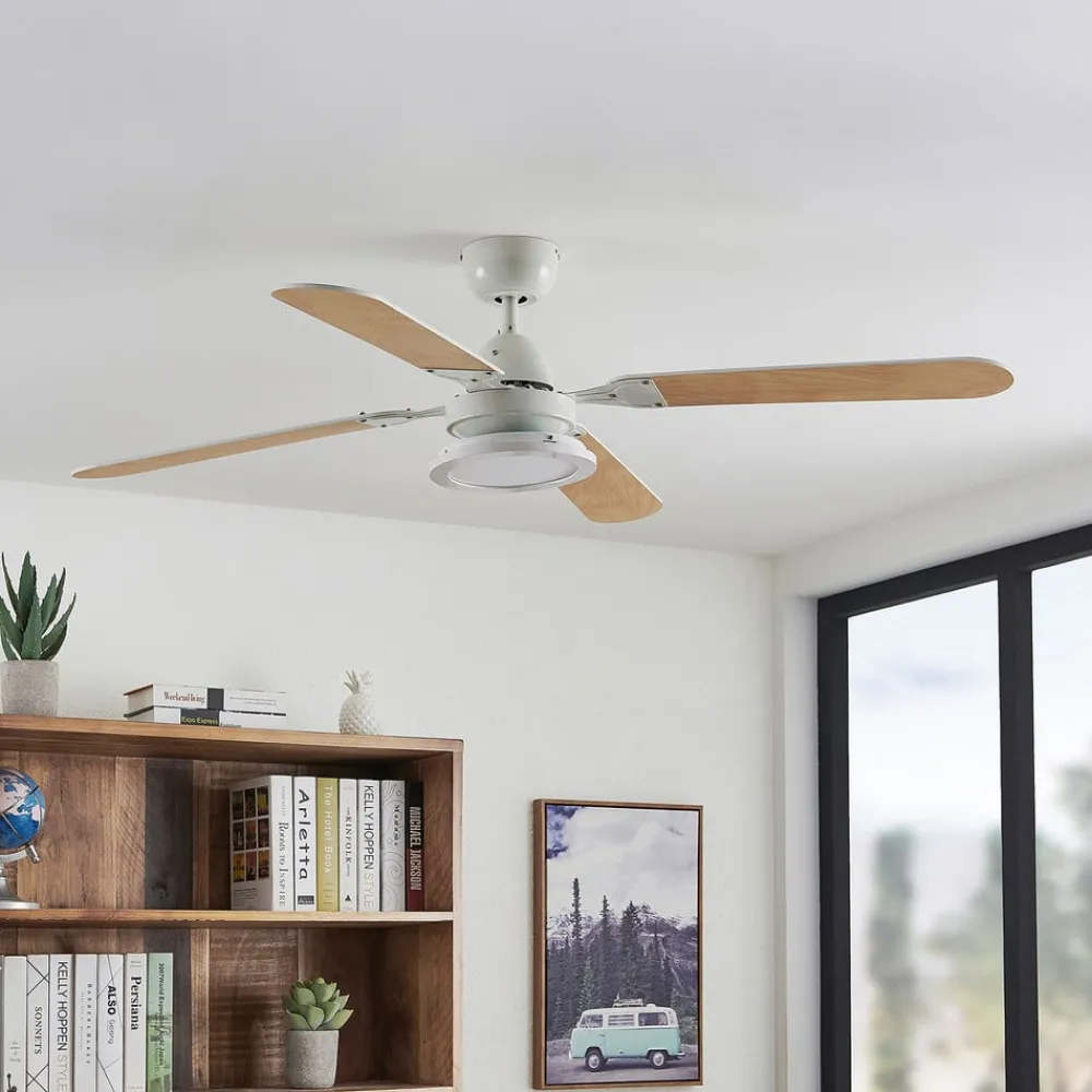Lindby Loftventilatorer > LED-loftventilator Tedric, hvid, støjsvag, Ø 133 cm