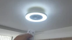 Lindby Loftventilatorer > LED-loftventilator Teleo, messing, DC, støjsvag, Tuya