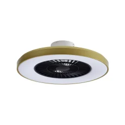 Lindby Loftventilatorer > LED-loftventilator Teleo, messing, DC, støjsvag, Tuya