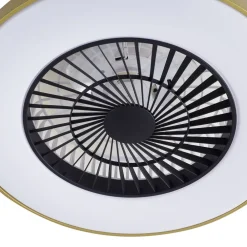 Lindby Loftventilatorer > LED-loftventilator Teleo, messing, DC, støjsvag, Tuya