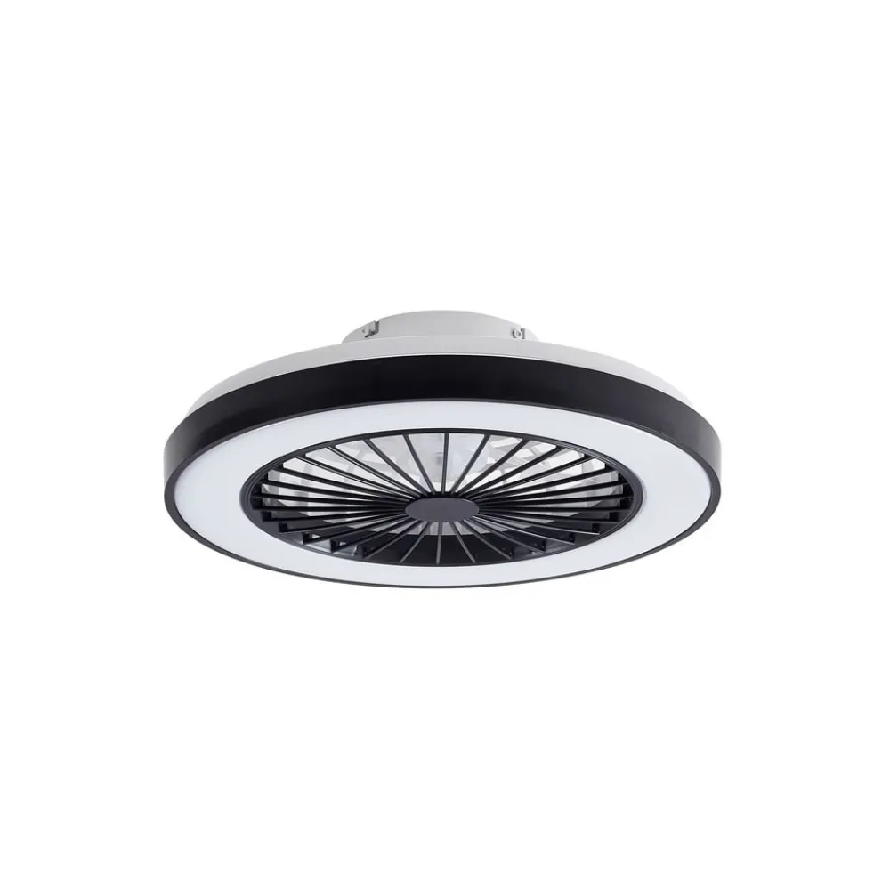 Loftventilatorer ^ Lindby LED-loftventilator Teleo, Ø48 cm, sort, DC, Tuya