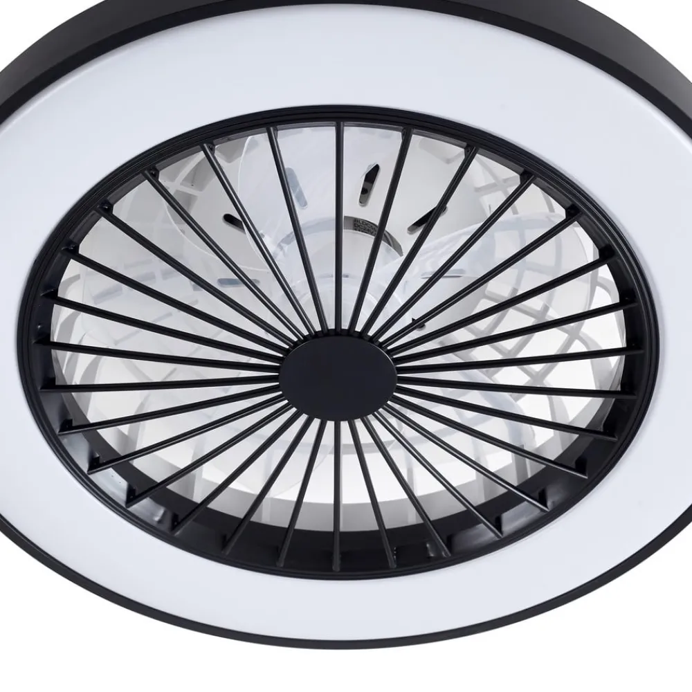 Loftventilatorer ^ Lindby LED-loftventilator Teleo, Ø48 cm, sort, DC, Tuya