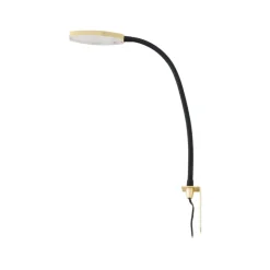 Væglamper|Væglamper ^ Lindby LED-læselampe Flexola, guld, rund, metal, stik