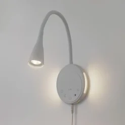Lindby Væglamper|Væglamper > LED-læselampe Zayna, hvid, CCT, USB, dæmpbar, timer