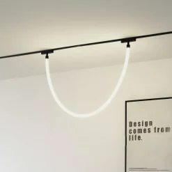 Skinnesystem ^ Lindby LED-lysslange Lumaro, længde 150 cm, tekstil, 48V