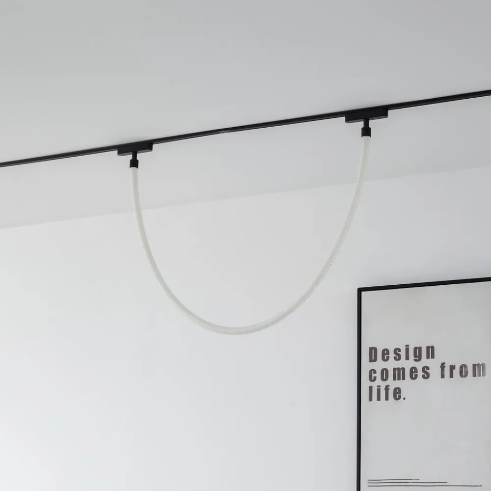 Skinnesystem ^ Lindby LED-lysslange Lumaro, længde 150 cm, tekstil, 48V