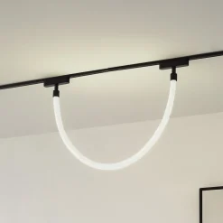 Skinnesystem ^ Lindby LED-lysslange Lumaro, længde 100 cm, tekstil, 48V