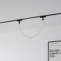Skinnesystem ^ Lindby LED-lysslange Lumaro, længde 100 cm, tekstil, 48V