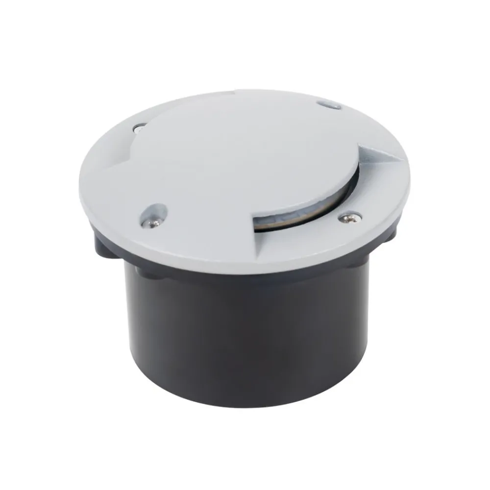 Lindby Nedgravet Udebelysning|Udendørs Spot > LED nedgravningslampe Nandita, Ø 10 cm, sølv, IP65