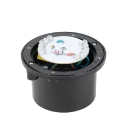 Lindby Nedgravet Udebelysning|Udendørs Spot > LED nedgravningslampe Nandita, Ø 10 cm, sølv, IP65