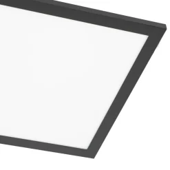 Arbejdsrum/Kontor|Gang ^ Lindby LED-panel Lamin, sort, 30 cm, CCT, dæmpbar, fjernbetjening
