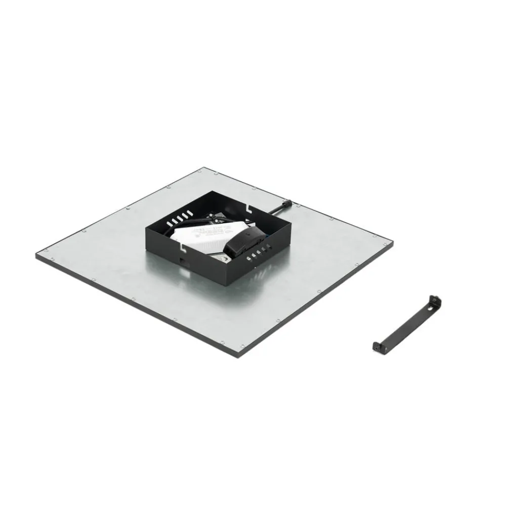 Arbejdsrum/Kontor|Gang ^ Lindby LED-panel Lamin, sort, 40 cm, CCT, dæmpbar, fjernbetjening