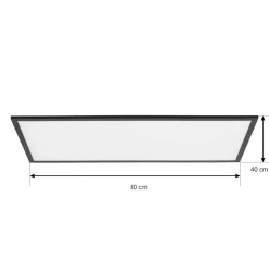 Lindby Arbejdsrum/Kontor > LED-panel Lamin, sort, 80 cm, CCT, dæmpbar, fjernbetjening