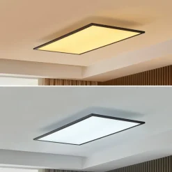 Lindby Arbejdsrum/Kontor > LED-panel Lamin, sort, 80 cm, CCT, dæmpbar, fjernbetjening
