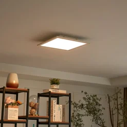 Arbejdsrum/Kontor|Gang ^ Lindby LED-panel Livel, CCT, 40 cm x 40 cm, fjernbetjening